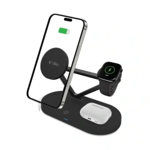 Hurtownia GSM - Tech-Protect QI15W-A41 3in1 Magnetic MagSafe vezeték nélküli töltő fekete - THP3664 - {ean13} - Hurt