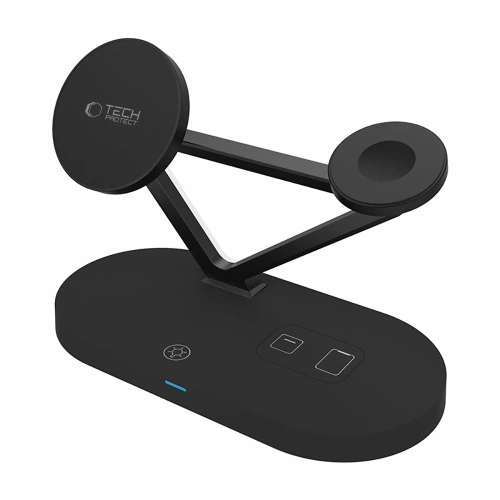 Ładowarka bezprzewodowa Tech-Protect QI15W-A41 3in1 Magnetic MagSafe Wireless Charger Black