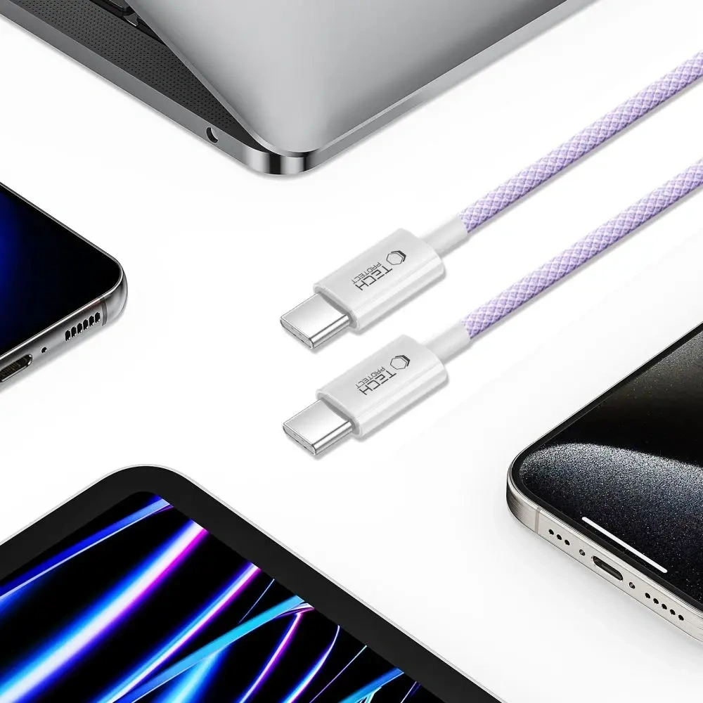 Hurtownia GSM - Tech-Protect Ultraboost Lite USB-C / USB-C Kábel PD60W/3A 200cm Mályva - THP3670 - {ean13} - Hurt