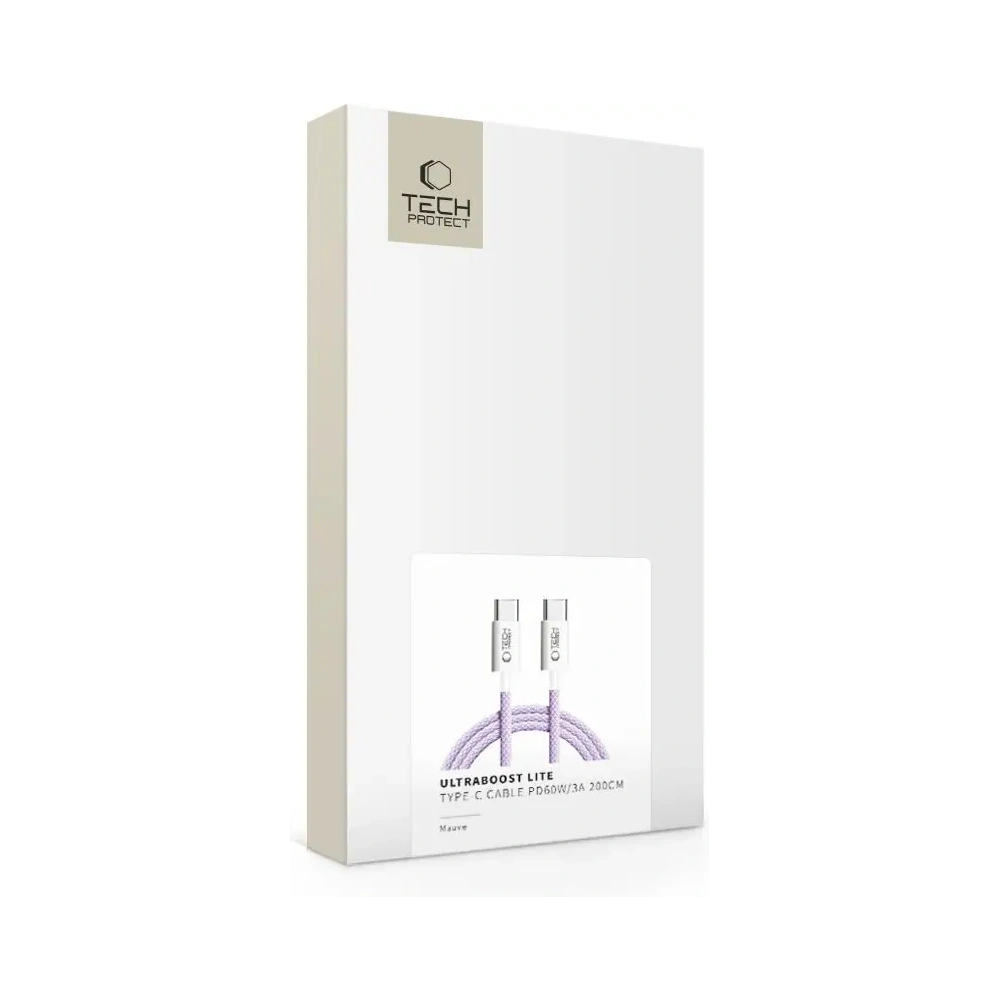 Hurtownia GSM - Tech-Protect Cablu Ultraboost Lite USB-C / USB-C PD60W/3A 200cm Mauve - THP3670 - {ean13} - Hurt