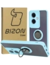 Bizon Case Hybrid Ring Oppo A79 5G fumuriu cu un cadru de culoare albastră deschisă