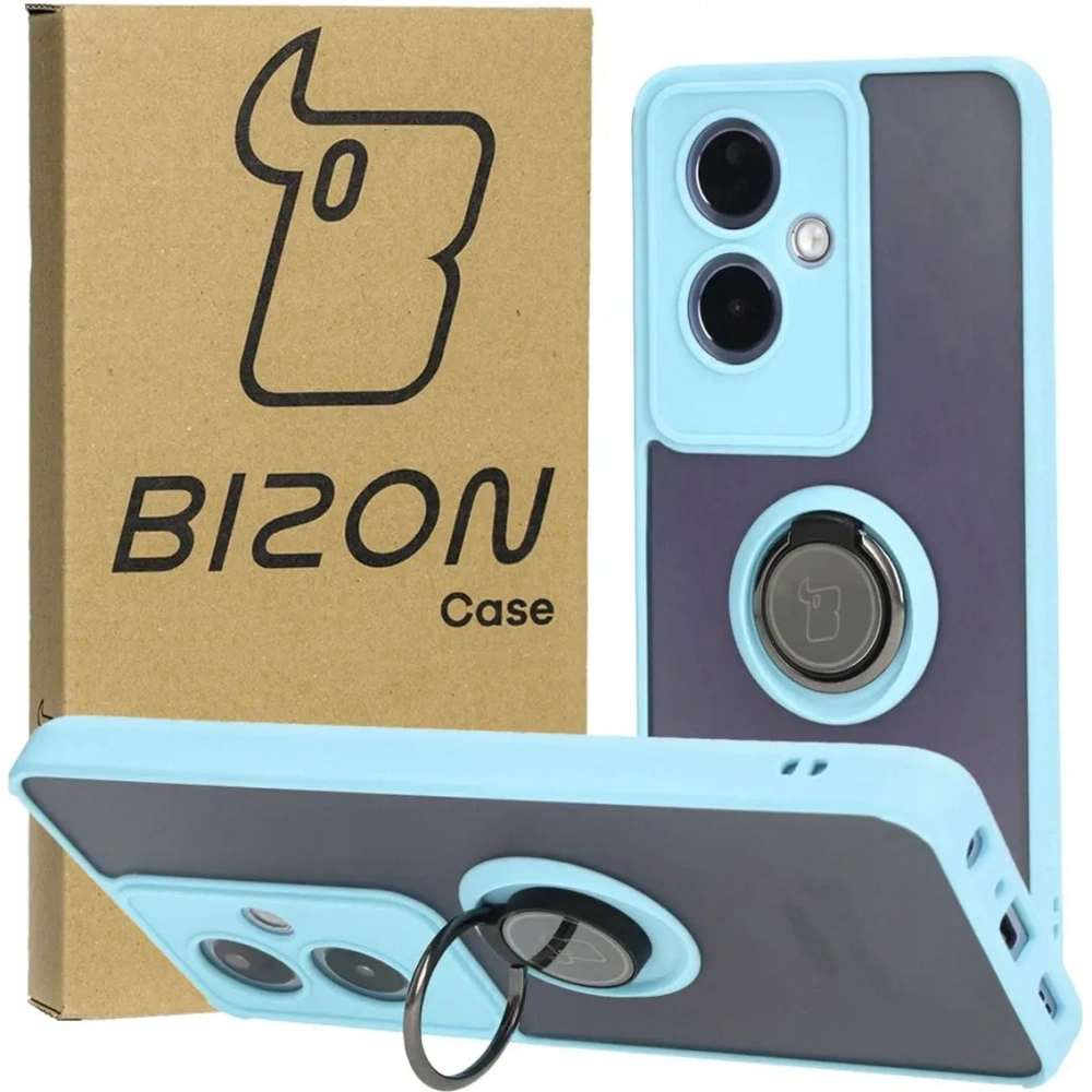 Hurtownia GSM - Bizon Case Hybrid Ring Oppo A79 5G rauchig mit einem hellblauen Rahmen - BIZ7867 - {ean13} - Hurt
