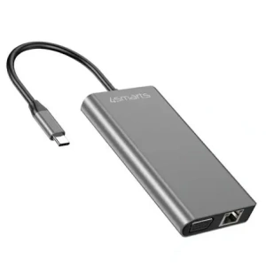 Wholesale 4smarts HUB 8in1 DeX Mode USB-C / 2xUSB-A 3.0, USB-C, HDMI 1.4, SD/TF, VGA, Ethernet RJ-45, 3.5mm grey - 4SMR60 - {ean13} - Hurt