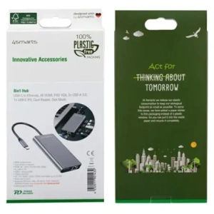 Hurtownia GSM - 4smarts HUB 8in1 DeX mód USB-C / 2xUSB-A 3.0, USB-C, HDMI 1.4, SD/TF, VGA, Ethernet RJ-45, 3.5mm szürke - 4SMR60 - {ean13} - Hurt
