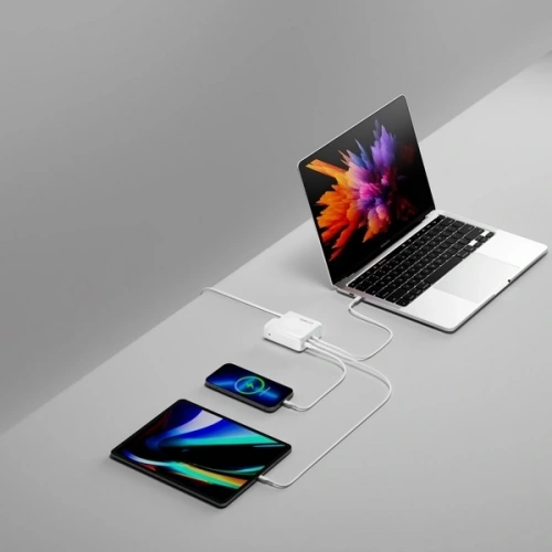 Ładowarka sieciowa 4smarts GaN Flex Pro 140W 3xUSB-C biały