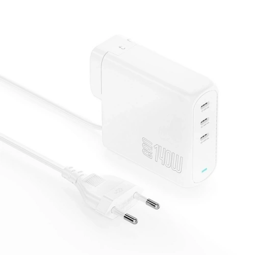 Ładowarka sieciowa 4smarts GaN Flex Pro 140W 3xUSB-C biały