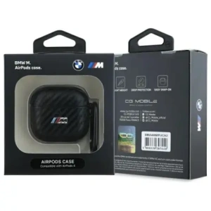 Hurtownia GSM - Etui BMW BMA4CMPUCA Apple AirPods 4 kryt PU Carbon M Collection černý/black - BMW798 - {ean13} - Hurt