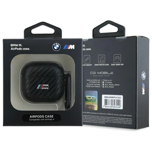 Etui BMW BMA4CMPUCA Apple AirPods 4 cover PU Carbon M Collection czarny/black