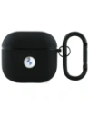 Etui BMW BMA4SSLBK Apple AirPods 4 cover Geniune Leather Silver Logo czarny/black