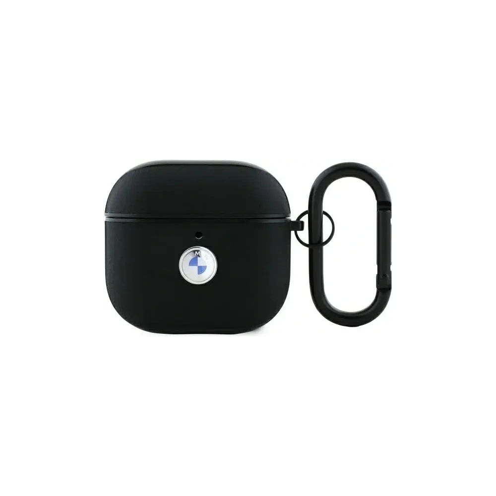 Hurtownia GSM - BMW BMA4SSLBK Apple AirPods 4 Hülle Echtes Leder Silbernes Logo schwarz - BMW799 - {ean13} - Hurt