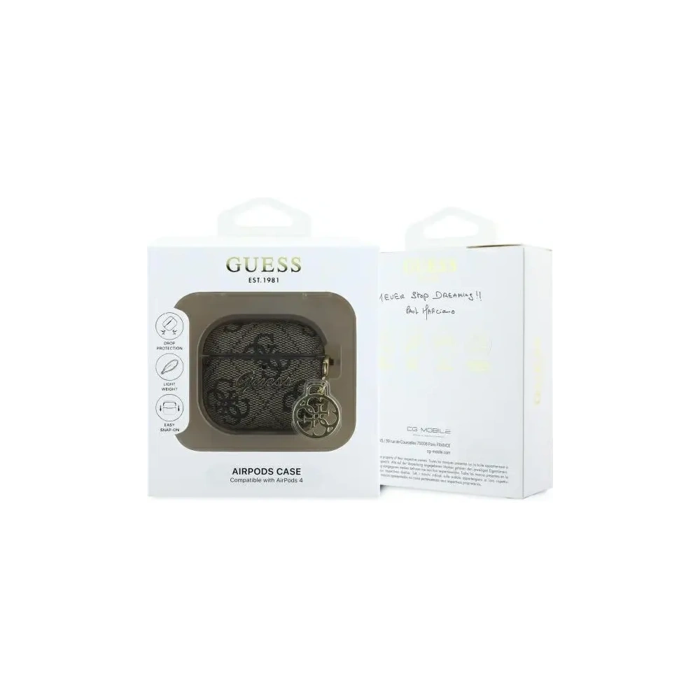 Hurtownia GSM - Guess GUA4G4GSMW Apple AirPods 4 husă 4G Charm Collection maro - GUE4214 - {ean13} - Hurt