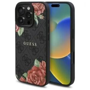 Hurtownia GSM - Etui Guess GUHMP16LP4ROPEMCK Apple iPhone 16 Pro hardcase 4G Flowers Print MagSafe černý/black - GUE4215 - {ean13} - Hurt