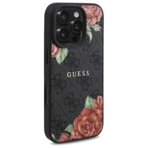 Hurtownia GSM - Etui Guess GUHMP16LP4ROPEMCK Apple iPhone 16 Pro hardcase 4G Flowers Print MagSafe černý/black - GUE4215 - {ean13} - Hurt