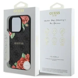 Hurtownia GSM - Etui Guess GUHMP16LP4ROPEMCK Apple iPhone 16 Pro hardcase 4G Flowers Print MagSafe černý/black - GUE4215 - {ean13} - Hurt