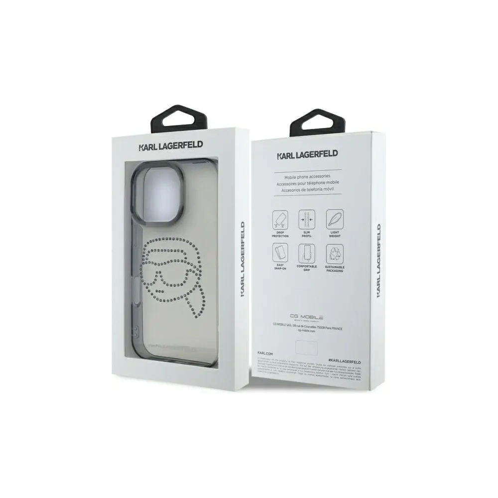 Hurtownia GSM - Karl Lagerfeld KLHCP16XHKHDCELK Apple iPhone 16 Pro Max hardcase IML Rhinestones Karl Head negru - KLD21849 - {ean13} - Hurt