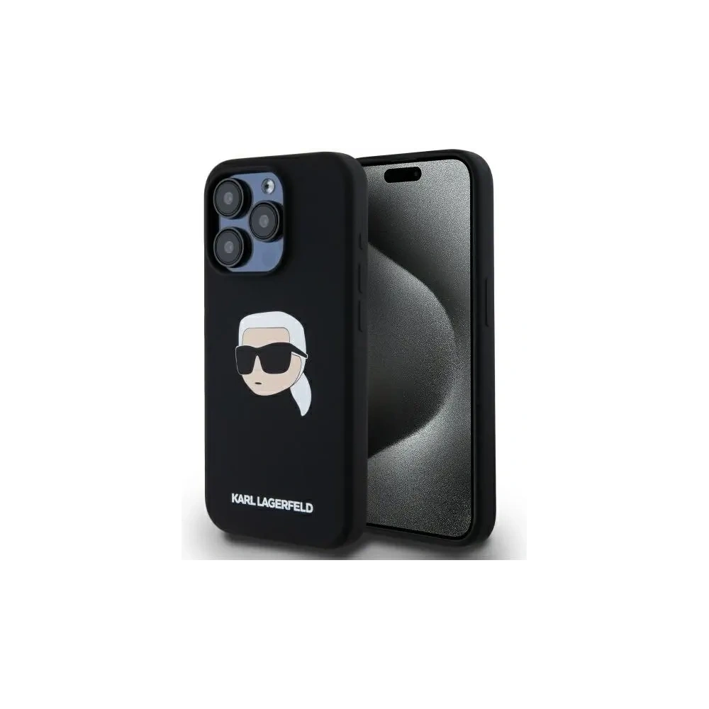 Hurtownia GSM - Karl Lagerfeld KLHMP15XSKHPPLK Apple iPhone 15 Pro Max hardcase Silicone cu imprimeu Karl Head MagSafe negru - KLD21852 - {ean13} - Hurt