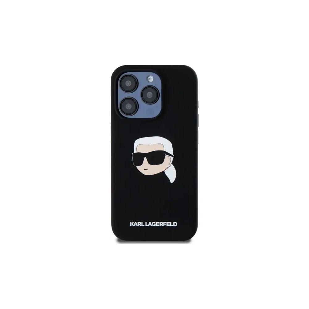 Hurtownia GSM - Karl Lagerfeld KLHMP15XSKHPPLK Apple iPhone 15 Pro Max hardcase Silicone cu imprimeu Karl Head MagSafe negru - KLD21852 - {ean13} - Hurt
