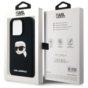 Hurtownia GSM - Karl Lagerfeld KLHMP15XSKHPPLK Apple iPhone 15 Pro Max Hartschale Silikon Karl Kopf Druck MagSafe schwarz - KLD21852 - {ean13} - Hurt