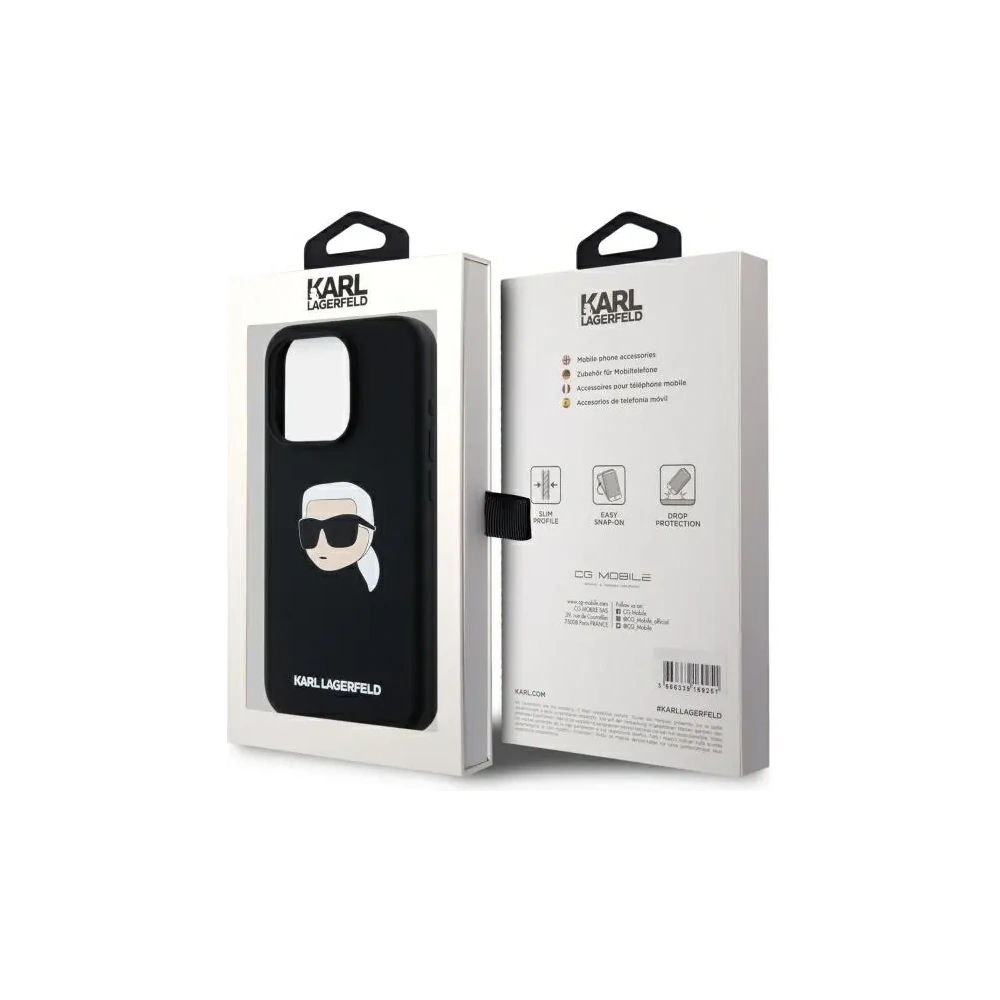 Hurtownia GSM - Karl Lagerfeld KLHMP15XSKHPPLK Apple iPhone 15 Pro Max hardcase Silicone cu imprimeu Karl Head MagSafe negru - KLD21852 - {ean13} - Hurt