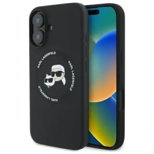 Hurtownia GSM - Karl Lagerfeld KLHMP16SSKCHTCK Apple iPhone 16 husă rigidă din silicon Karl&Choupette Heads MagSafe neagră - KLD21853 - {ean13} - Hurt