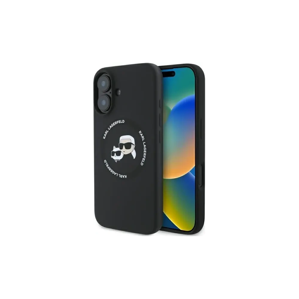Hurtownia GSM - Karl Lagerfeld KLHMP16SSKCHTCK Apple iPhone 16 kemény tok Szilikon Karl&Choupette Fejek MagSafe fekete - KLD21853 - {ean13} - Hurt
