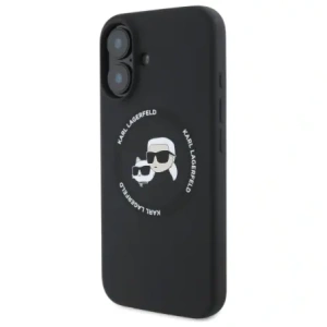 Hurtownia GSM - Karl Lagerfeld KLHMP16SSKCHTCK Apple iPhone 16 husă rigidă din silicon Karl&Choupette Heads MagSafe neagră - KLD21853 - {ean13} - Hurt
