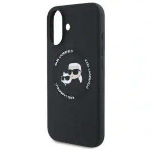 Hurtownia GSM - Karl Lagerfeld KLHMP16SSKCHTCK Apple iPhone 16 husă rigidă din silicon Karl&Choupette Heads MagSafe neagră - KLD21853 - {ean13} - Hurt