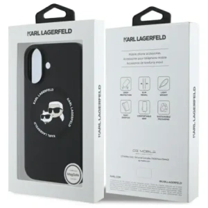 Hurtownia GSM - Karl Lagerfeld KLHMP16SSKCHTCK Apple iPhone 16 husă rigidă din silicon Karl&Choupette Heads MagSafe neagră - KLD21853 - {ean13} - Hurt