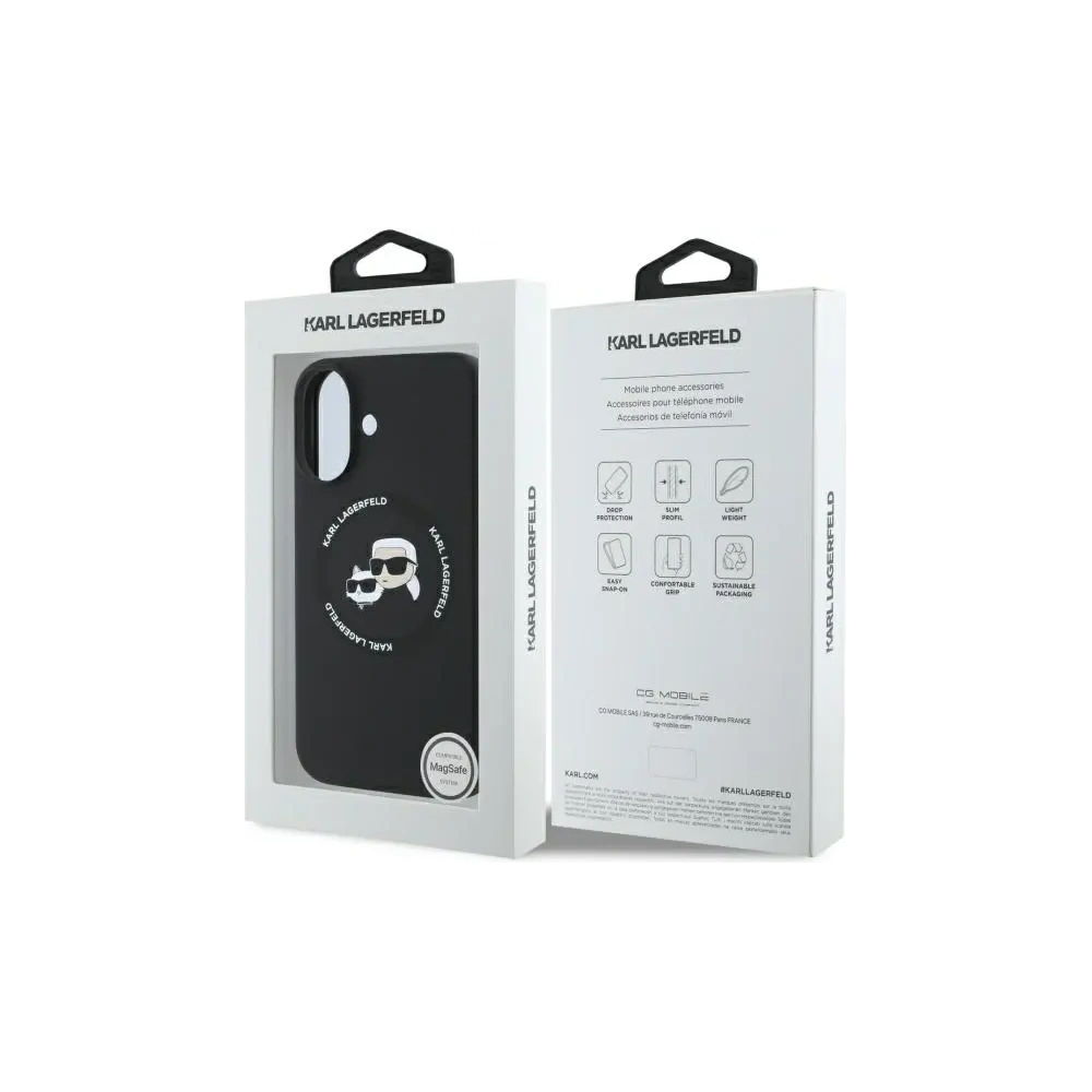 Hurtownia GSM - Karl Lagerfeld KLHMP16SSKCHTCK Apple iPhone 16 kemény tok Szilikon Karl&Choupette Fejek MagSafe fekete - KLD21853 - {ean13} - Hurt