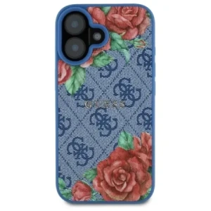 Wholesale Guess GUHMP16SP4ROPEMCB Apple iPhone 16 hardcase 4G Flowers Print MagSafe blue - GUE4218 - {ean13} - Hurt