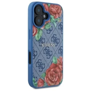 Wholesale Guess GUHMP16SP4ROPEMCB Apple iPhone 16 hardcase 4G Flowers Print MagSafe blue - GUE4218 - {ean13} - Hurt