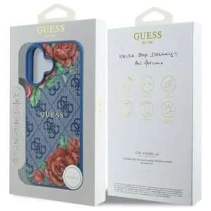 Wholesale Guess GUHMP16SP4ROPEMCB Apple iPhone 16 hardcase 4G Flowers Print MagSafe blue - GUE4218 - {ean13} - Hurt