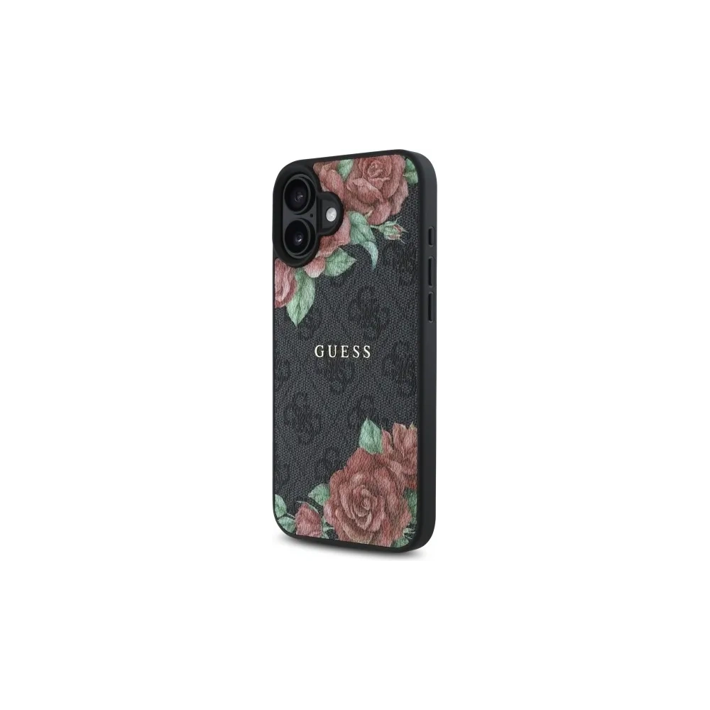 Hurtownia GSM - Guess GUHMP16SP4ROPEMCK Apple iPhone 16 hardcase 4G Flori Imprimare MagSafe negru - GUE4219 - {ean13} - Hurt
