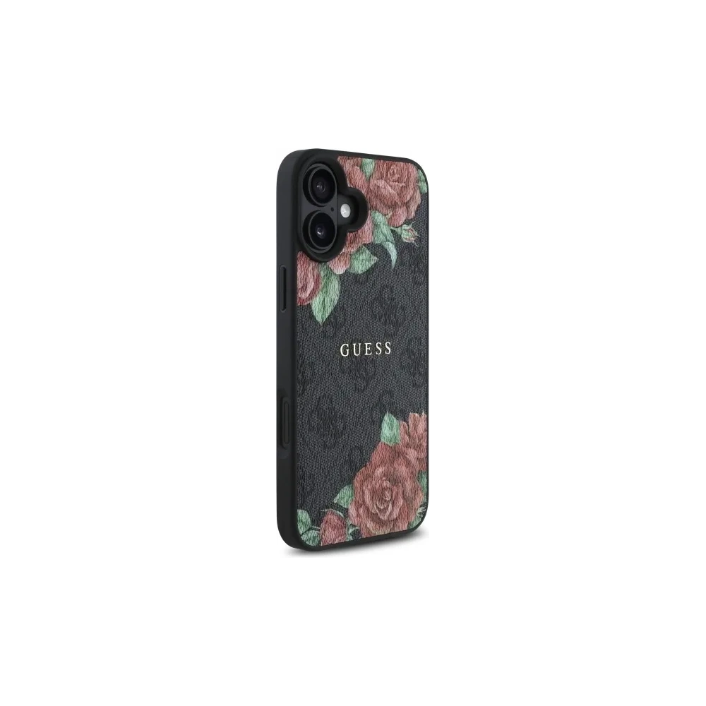 Hurtownia GSM - Guess GUHMP16SP4ROPEMCK Apple iPhone 16 hardcase 4G Flori Imprimare MagSafe negru - GUE4219 - {ean13} - Hurt
