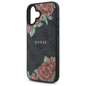 Wholesale Guess GUHMP16SP4ROPEMCK Apple iPhone 16 hardcase 4G Flowers Print MagSafe black - GUE4219 - {ean13} - Hurt