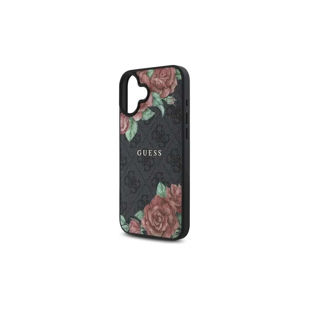Hurtownia GSM - Guess GUHMP16SP4ROPEMCK Apple iPhone 16 hardcase 4G Flori Imprimare MagSafe negru - GUE4219 - {ean13} - Hurt