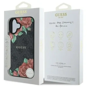 Wholesale Guess GUHMP16SP4ROPEMCK Apple iPhone 16 hardcase 4G Flowers Print MagSafe black - GUE4219 - {ean13} - Hurt
