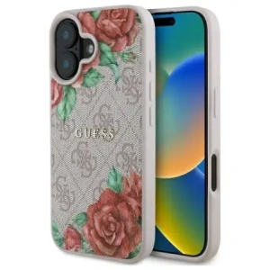Wholesale Guess GUHMP16SP4ROPEMCP Apple iPhone 16 hardcase 4G Flowers Print MagSafe pink - GUE4220 - {ean13} - Hurt