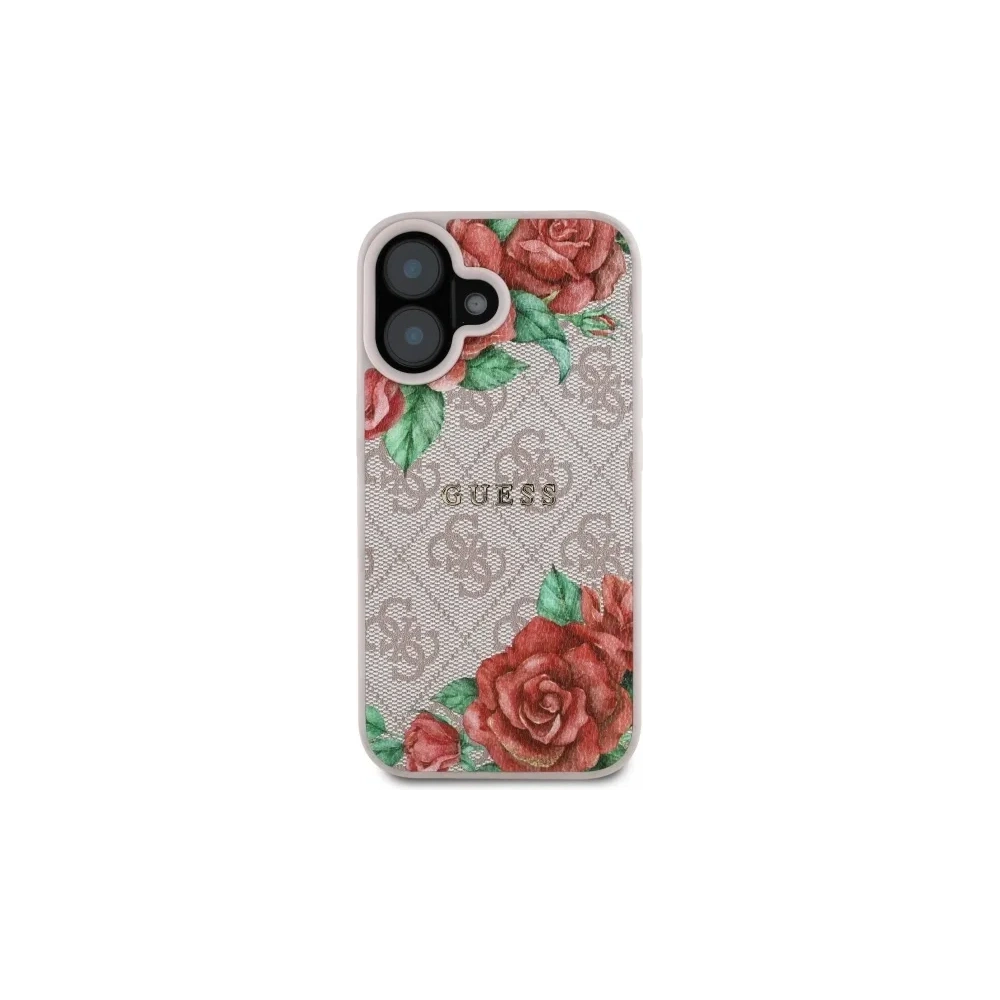 Hurtownia GSM - Guess GUHMP16SP4ROPEMCP Apple iPhone 16 husă rigidă 4G cu imprimeu flori MagSafe roz - GUE4220 - {ean13} - Hurt
