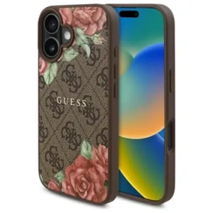 Wholesale Guess GUHMP16SP4ROPEMCW Apple iPhone 16 hardcase 4G Flowers Print MagSafe brown - GUE4221 - {ean13} - Hurt