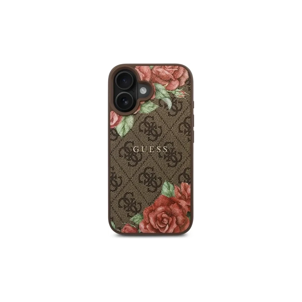 Hurtownia GSM - Guess GUHMP16SP4ROPEMCW Apple iPhone 16 Hartschale 4G Blumenmuster MagSafe braun - GUE4221 - {ean13} - Hurt