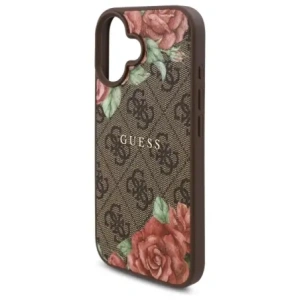 Wholesale Guess GUHMP16SP4ROPEMCW Apple iPhone 16 hardcase 4G Flowers Print MagSafe brown - GUE4221 - {ean13} - Hurt