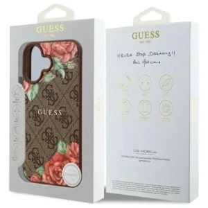 Wholesale Guess GUHMP16SP4ROPEMCW Apple iPhone 16 hardcase 4G Flowers Print MagSafe brown - GUE4221 - {ean13} - Hurt