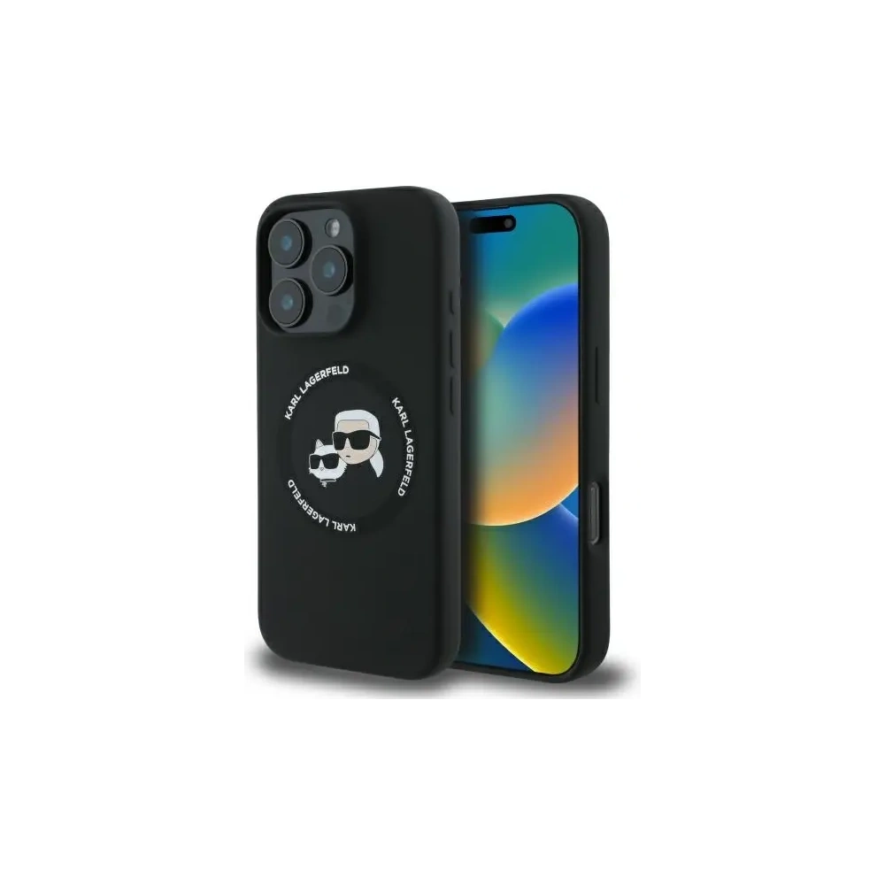 Hurtownia GSM - Etui Karl Lagerfeld KLHMP16XSKCHTCK Apple iPhone 16 Pro Max hardcase Silicone Karl&Choupette Heads MagSafe czarny/black - KLD21854 - {ean13} - Hurt