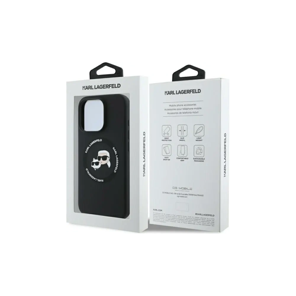 Hurtownia GSM - Etui Karl Lagerfeld KLHMP16XSKCHTCK Apple iPhone 16 Pro Max hardcase Silicone Karl&Choupette Heads MagSafe czarny/black - KLD21854 - {ean13} - Hurt