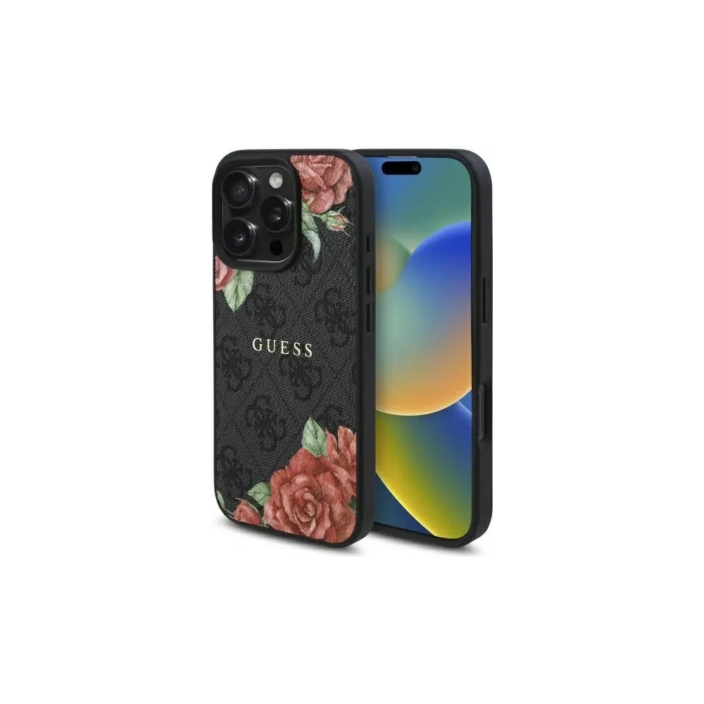 Wholesale Guess GUHMP16XP4ROPEMCK Apple iPhone 16 Pro Max hardcase 4G Flowers Print MagSafe black - GUE4222 - {ean13} - Hurt