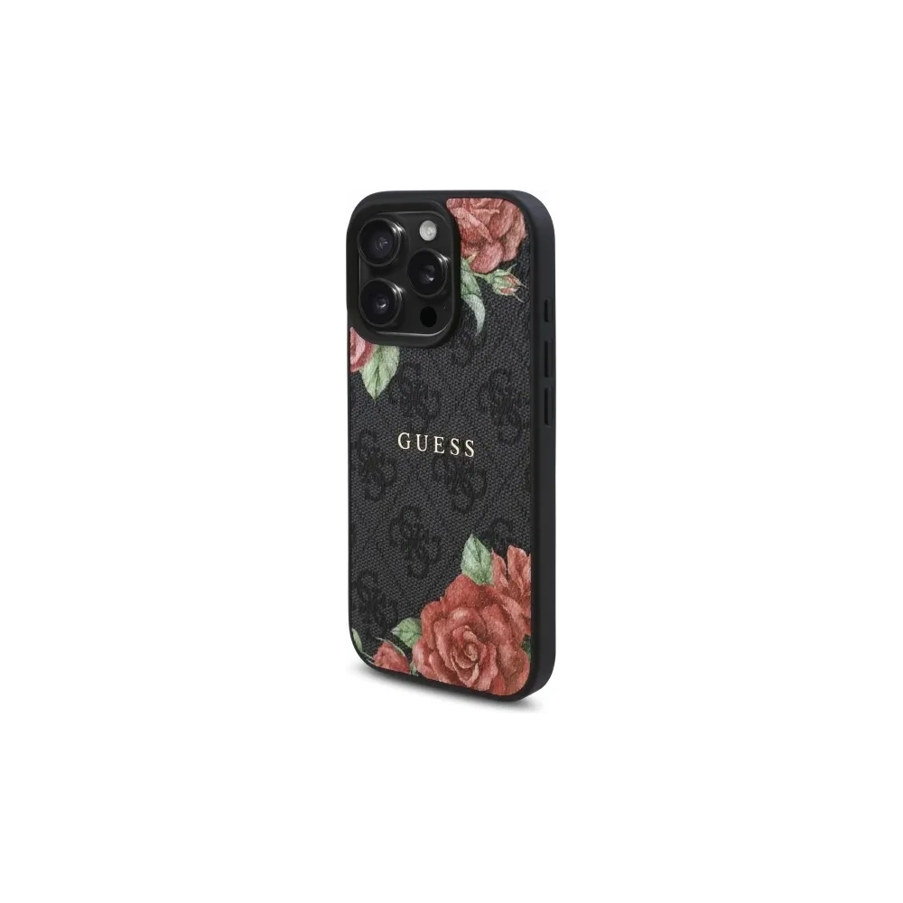 Wholesale Guess GUHMP16XP4ROPEMCK Apple iPhone 16 Pro Max hardcase 4G Flowers Print MagSafe black - GUE4222 - {ean13} - Hurt