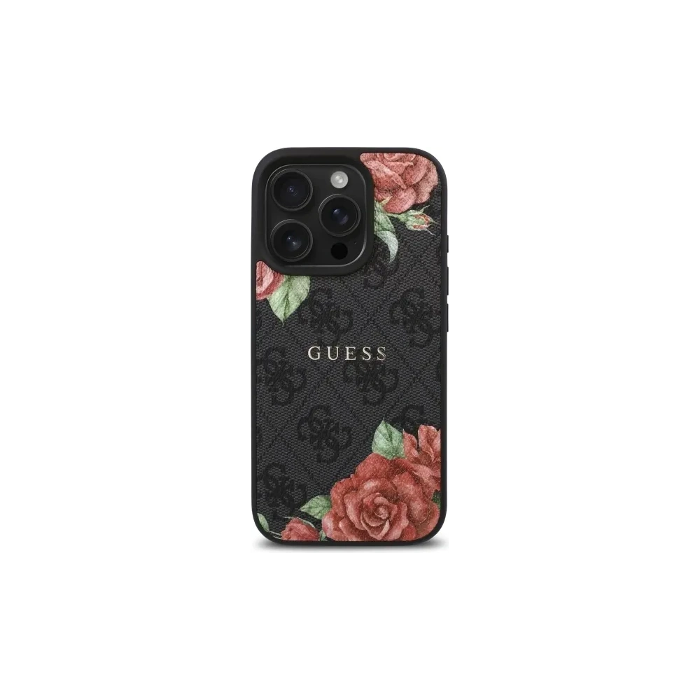 Wholesale Guess GUHMP16XP4ROPEMCK Apple iPhone 16 Pro Max hardcase 4G Flowers Print MagSafe black - GUE4222 - {ean13} - Hurt