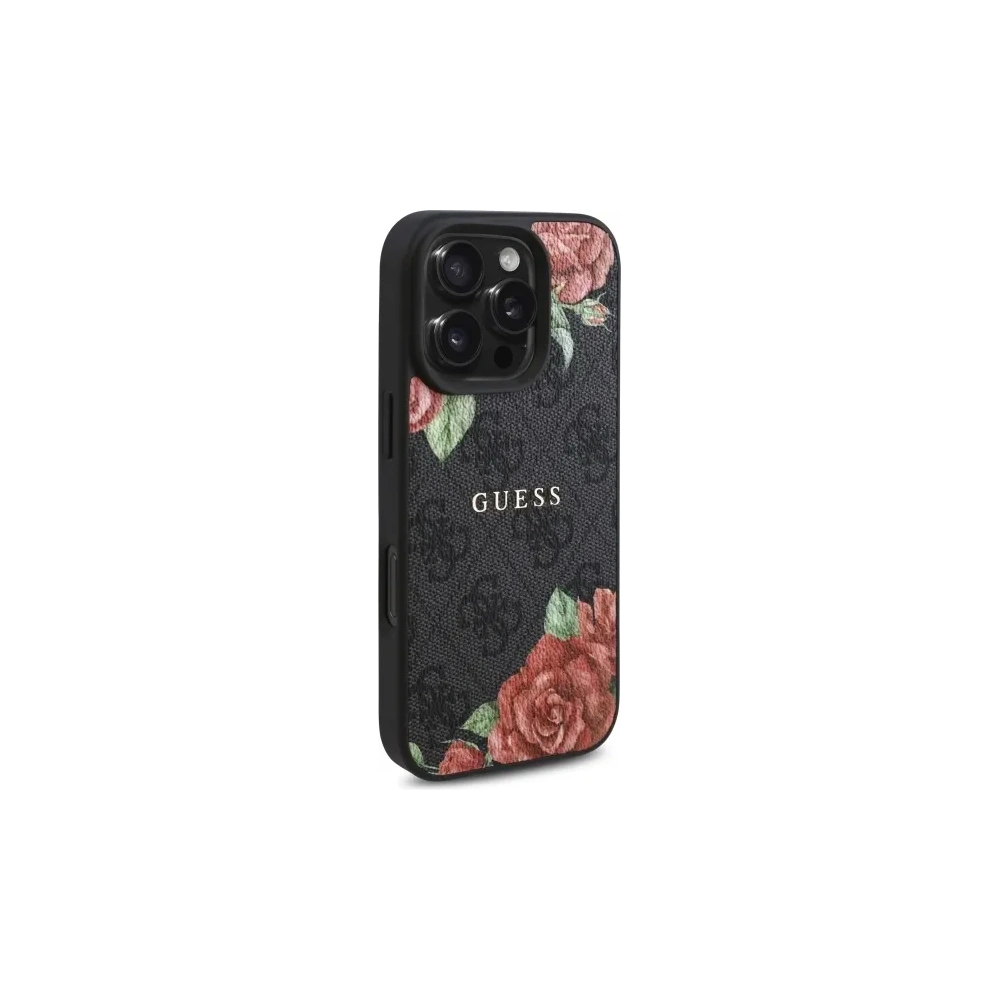 Wholesale Guess GUHMP16XP4ROPEMCK Apple iPhone 16 Pro Max hardcase 4G Flowers Print MagSafe black - GUE4222 - {ean13} - Hurt