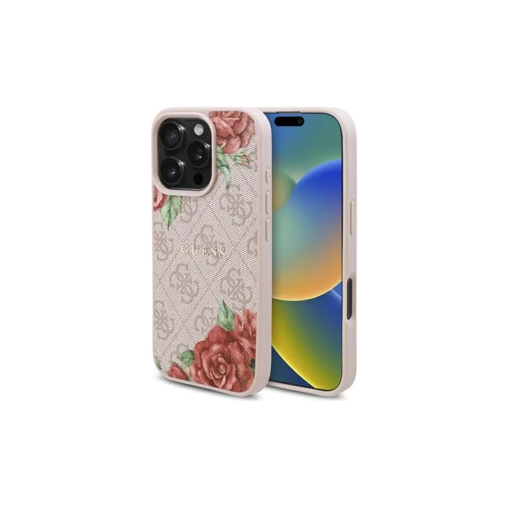 Hurtownia GSM - Guess GUHMP16XP4ROPEMCP Apple iPhone 16 Pro Max keménytok 4G Virágmintás MagSafe rózsaszín - GUE4223 - {ean13} - Hurt